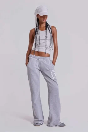 13 Grau melierte Bootcut-Monster Joggers