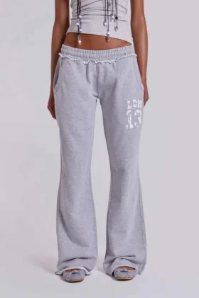 13 Grau melierte Bootcut-Monster Joggers