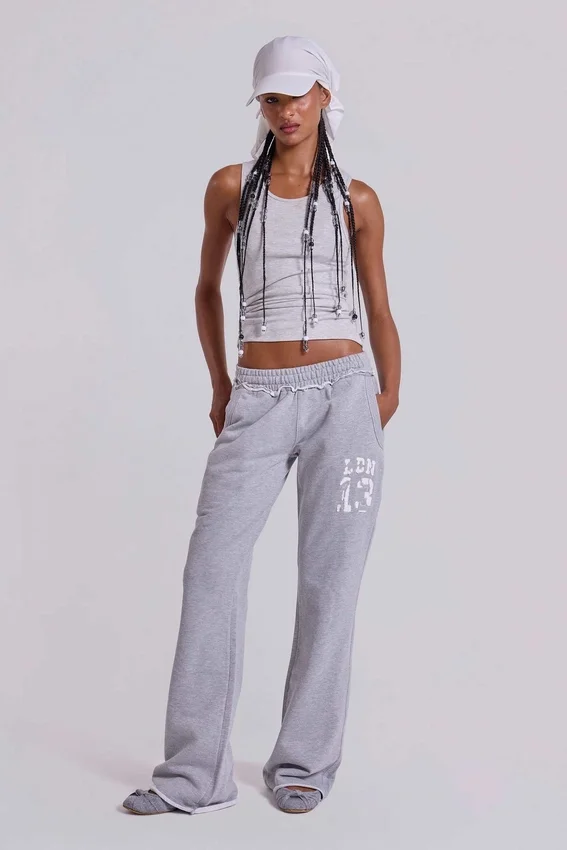 13 Grau melierte Bootcut-Monster Joggers