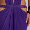 6AM Maxikleid mit Cut-outs in Violett