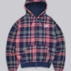 Adrenaline Hoodie mit Reißverschluss und Karomuster