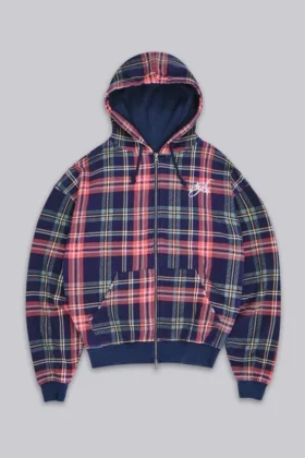Adrenaline Hoodie mit Reißverschluss und Karomuster