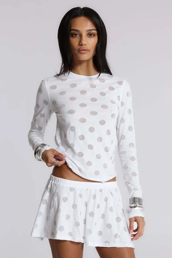 Aerea Burnout-Minirock mit Polka-Dots