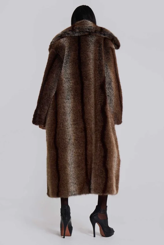 Agyness Brown Kunstpelzmantel