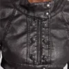 Alektra Military-Crop-Jacke aus PU-Leder
