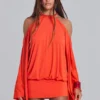 Alula Mini-Kleid mit tropischem Ziermotiv