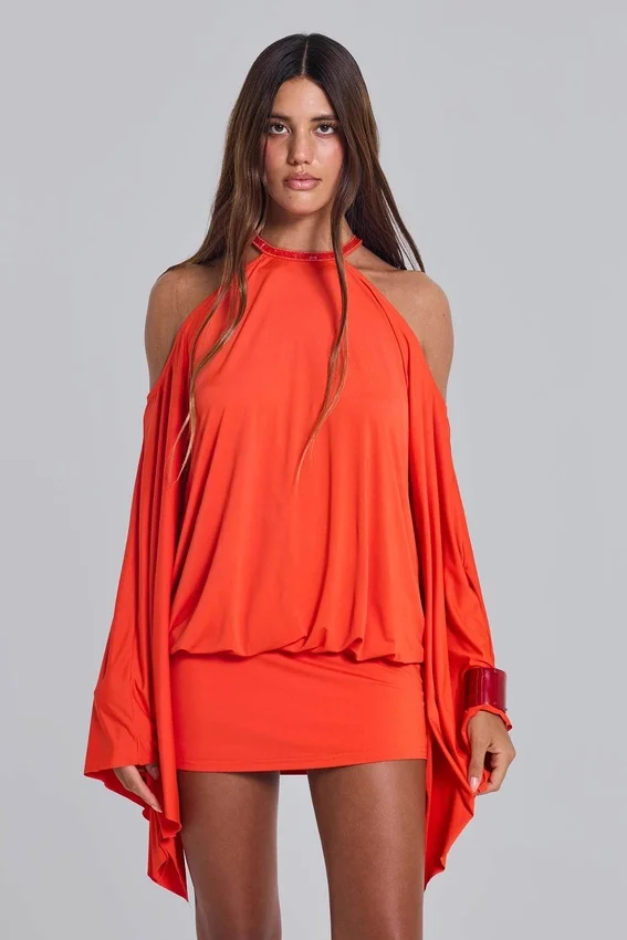 Alula Mini-Kleid mit tropischem Ziermotiv