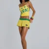 Amerela Airtex Mini-Shorts