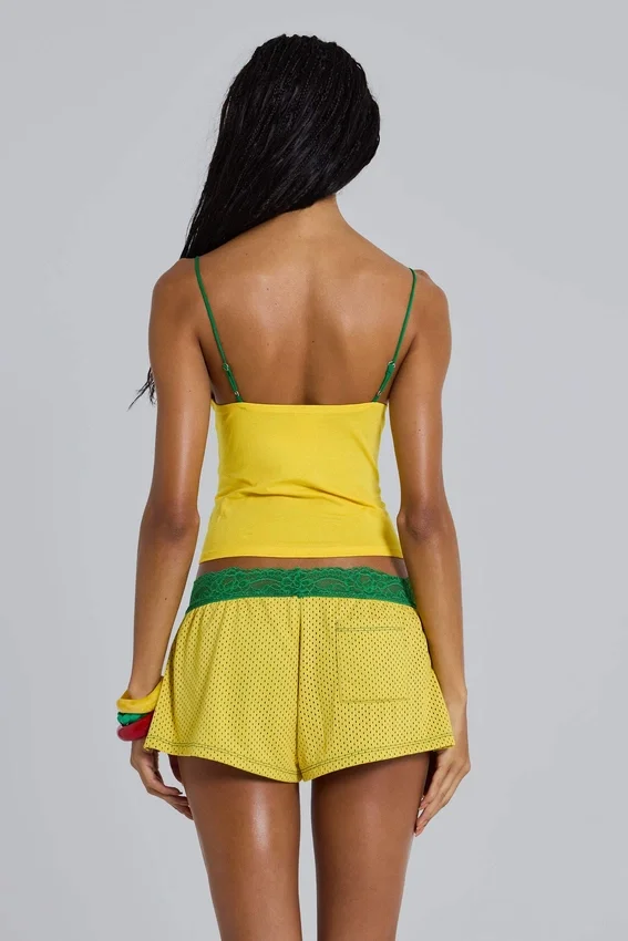 Amerela Airtex Mini-Shorts