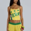 Amerela Airtex Mini-Shorts