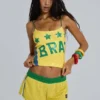 Amerela Airtex Mini-Shorts