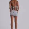 Anora Cut-Out-Minikleid in Grau meliert