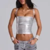 Ardor beschichtete Mini-Jeansshorts in Silber