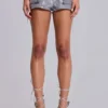 Ardor beschichtete Mini-Jeansshorts in Silber