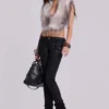 Ardor beschichtete Skinny-Jeans mit niedriger Leibhöhe