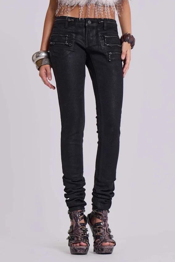 Ardor beschichtete Skinny-Jeans mit niedriger Leibhöhe