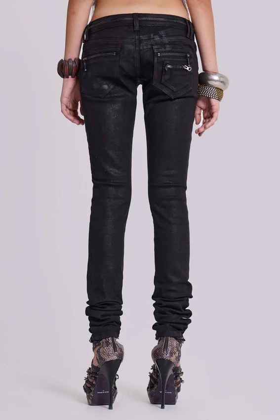 Ardor beschichtete Skinny-Jeans mit niedriger Leibhöhe