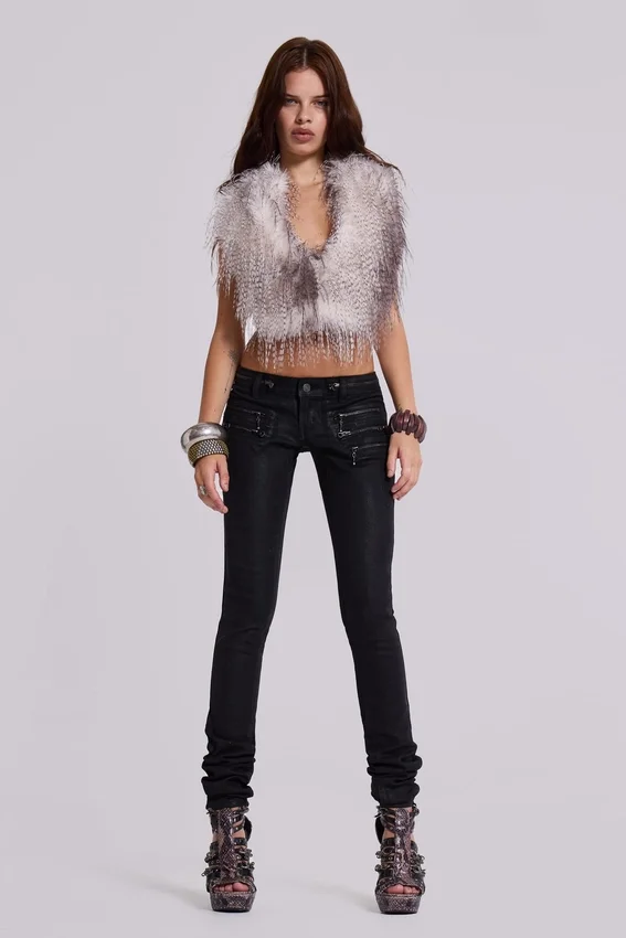 Ardor beschichtete Skinny-Jeans mit niedriger Leibhöhe