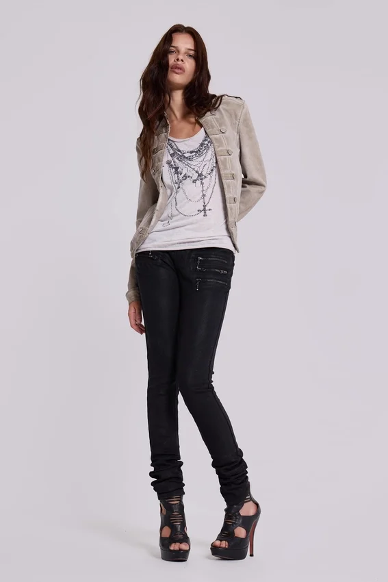 Ardor beschichtete Skinny-Jeans mit niedriger Leibhöhe