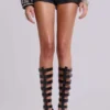 Ardor Coated Mini-Jeansshorts in Schwarz