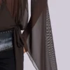 Aria Mesh-Plunge-Minikleid in Braun