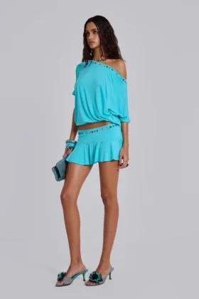 Azurae Mini-Skort mit Nieten