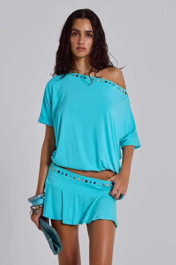 Azurae Mini-Skort mit Nieten