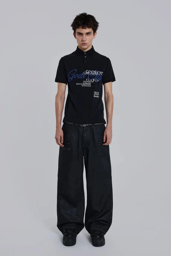 Beschichtete Colossus Jeans mit Reißverschluss