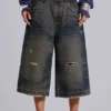 Blaue Colossus-Jorts mit Kordelzug am Rücken