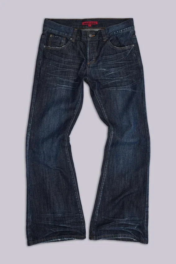 Blaue „Jude“ Bootcut-Jeans