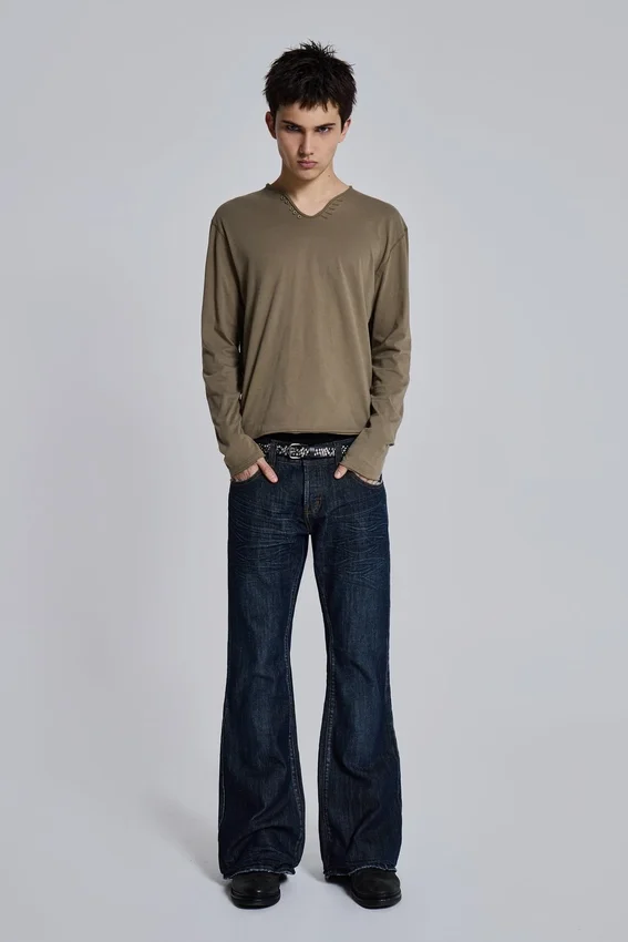 Blaue „Jude“ Bootcut-Jeans