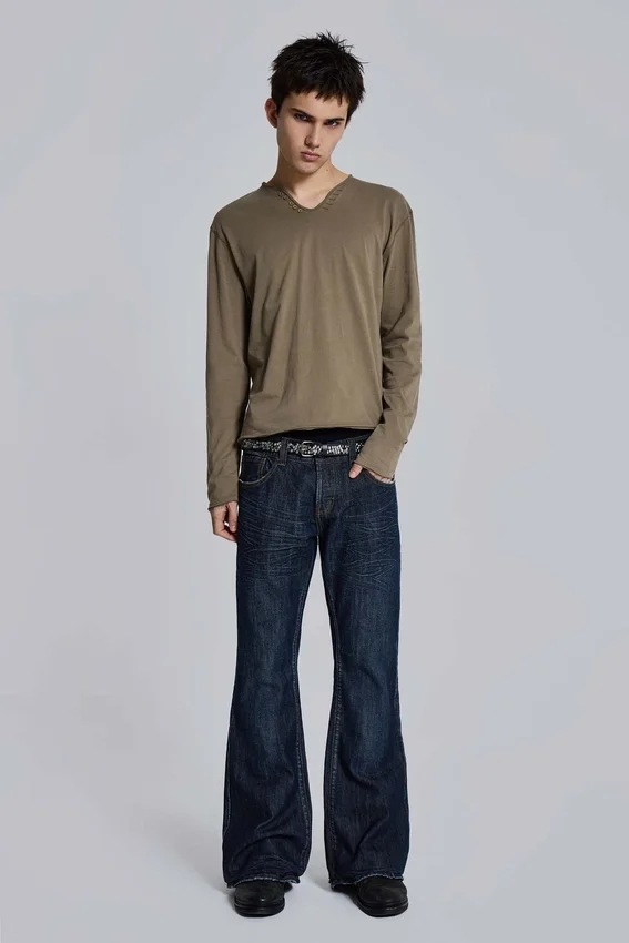 Blaue „Jude“ Bootcut-Jeans