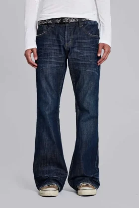 Blaue „Jude“ Bootcut-Jeans