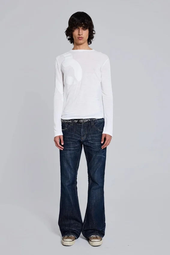 Blaue „Jude“ Bootcut-Jeans