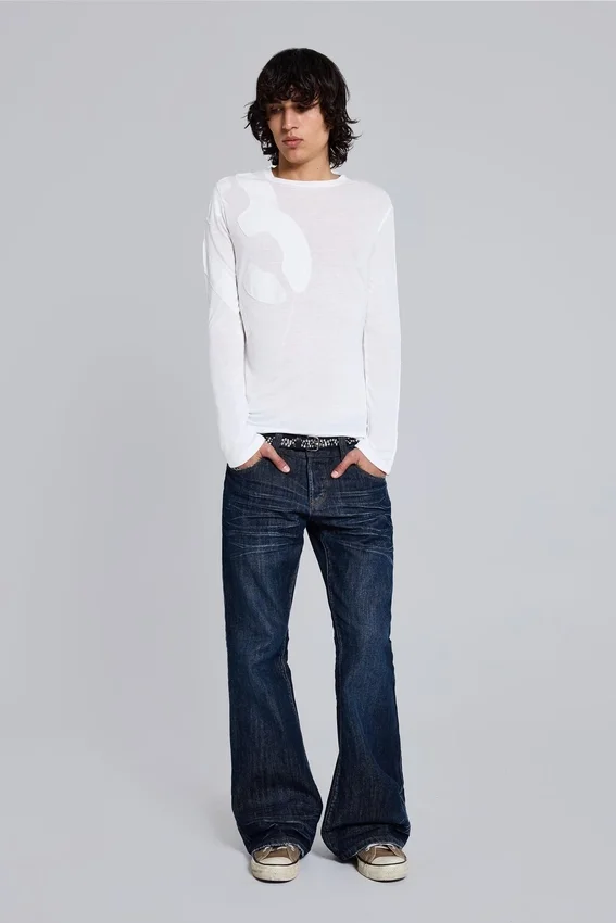 Blaue „Jude“ Bootcut-Jeans