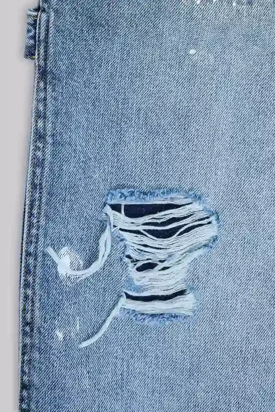 Blaue Vintage-Carpenter-Jeans im Distressed-Look