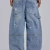 Blaue Vintage-Carpenter-Jeans im Distressed-Look