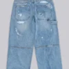 Blaue Vintage-Carpenter-Jeans im Distressed-Look