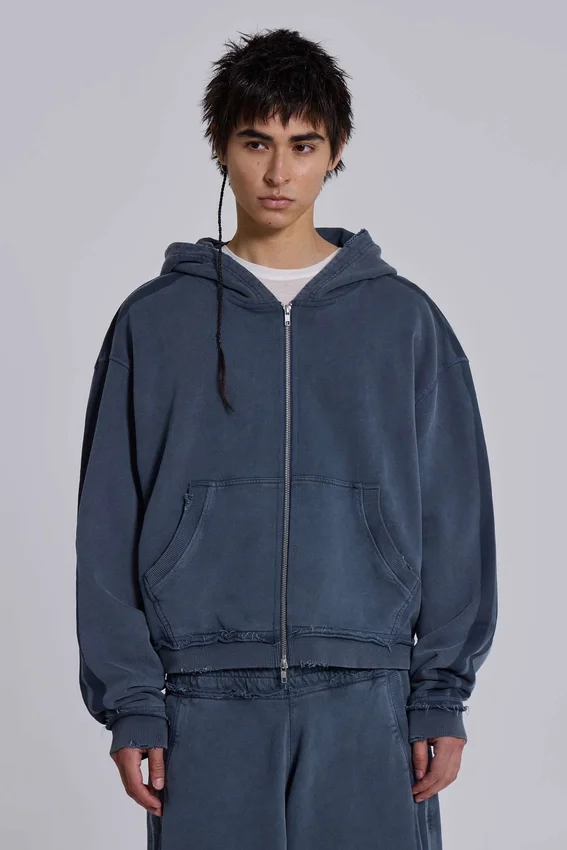 Blauer, sportlicher, weiter Monster Hoodie