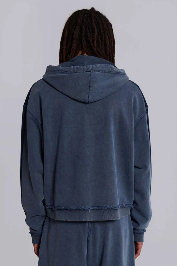 Blauer, sportlicher, weiter Monster Hoodie