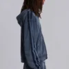 Blauer, sportlicher, weiter Monster Hoodie