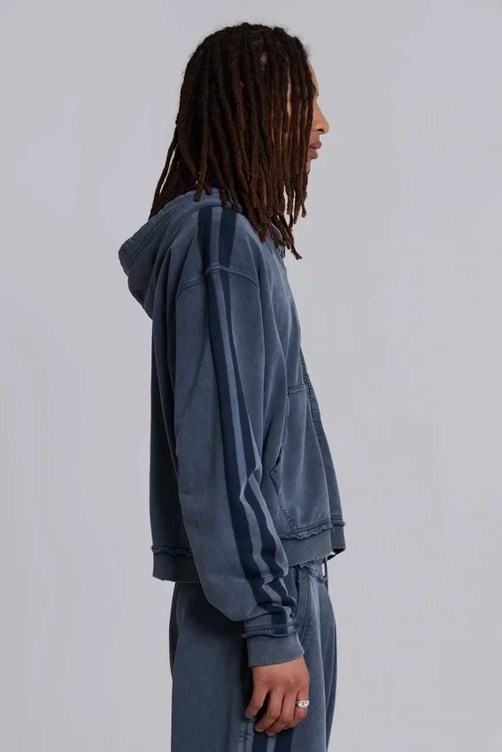 Blauer, sportlicher, weiter Monster Hoodie
