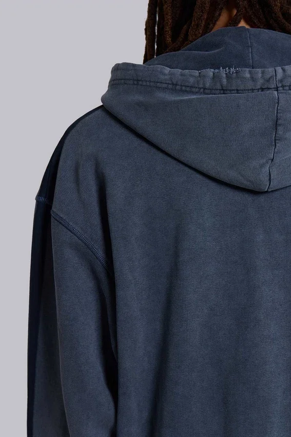 Blauer, sportlicher, weiter Monster Hoodie