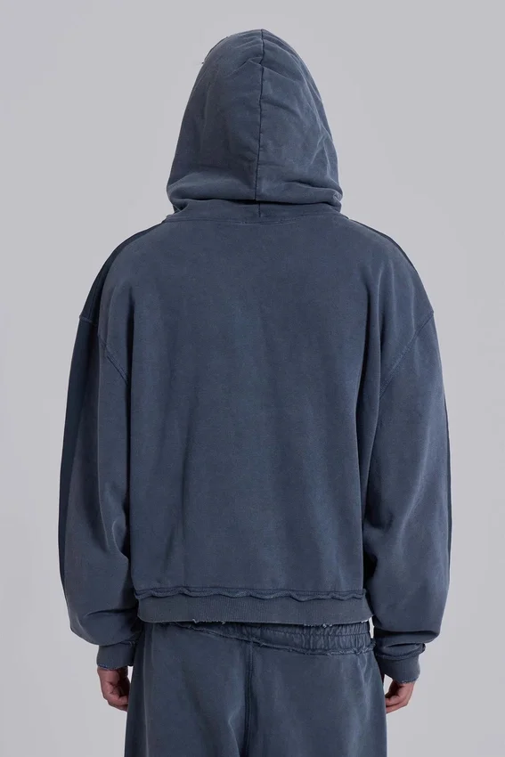 Blauer, sportlicher, weiter Monster Hoodie