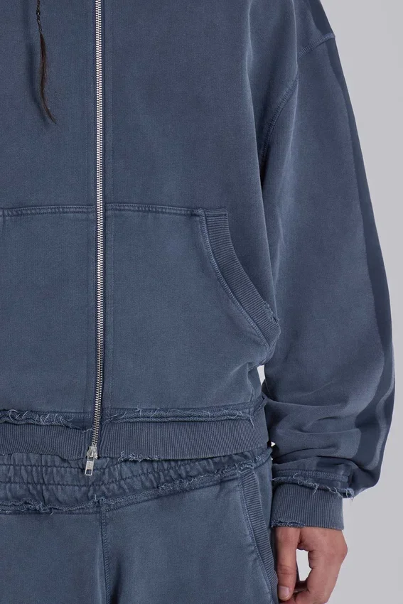 Blauer, sportlicher, weiter Monster Hoodie