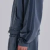 Blauer, sportlicher, weiter Monster Hoodie