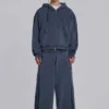 Blauer, sportlicher, weiter Monster Hoodie