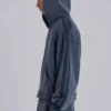 Blauer, sportlicher, weiter Monster Hoodie