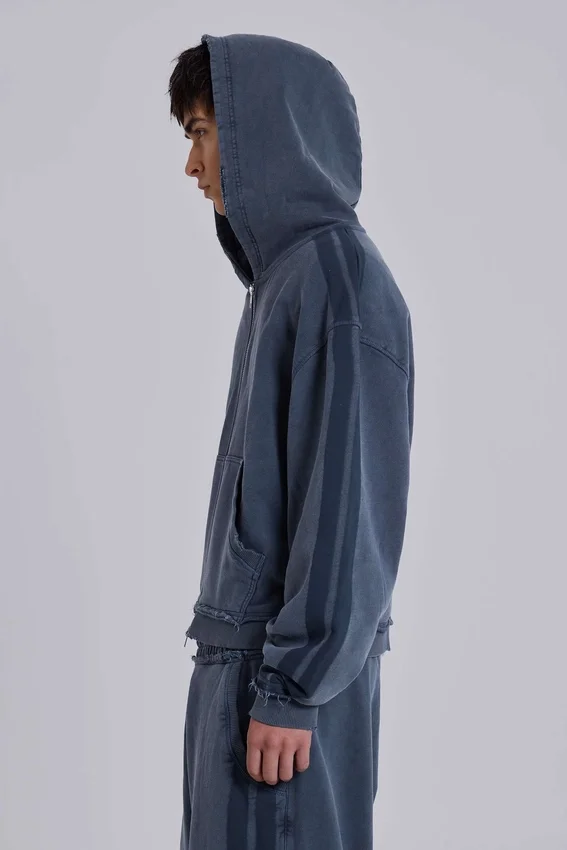 Blauer, sportlicher, weiter Monster Hoodie
