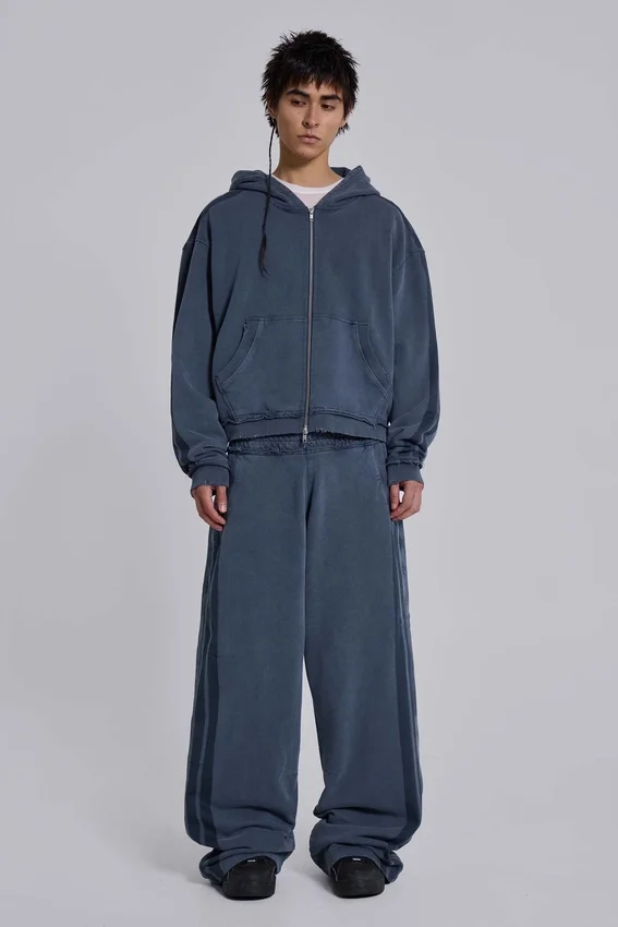 Blauer, sportlicher, weiter Monster Hoodie